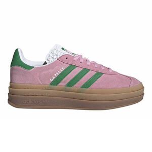 Adidas Womens/Ladies Gazelle Platform Suede Sneakers / Pink/Green